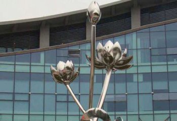 山西优质镜面不锈钢荷花塑像