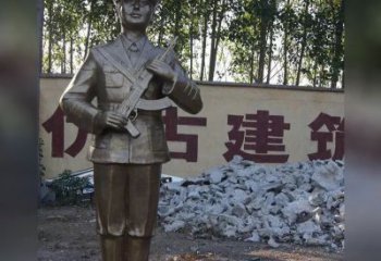 山西精美纪念，战士铜雕——中领雕塑