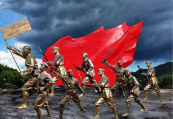 山西纪念伟大革命先烈的红军雕塑