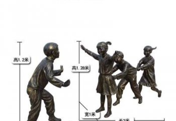 山西中领雕塑：打造优雅老鹰捉小鸡儿童雕塑
