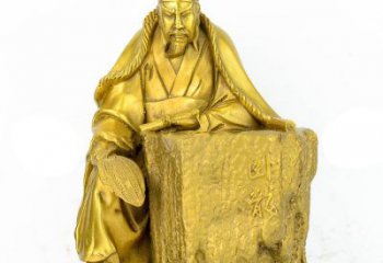 山西精致细腻的诸葛亮鎏金雕塑