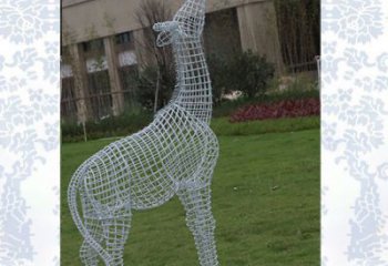 山西外观精美的不锈钢长颈鹿雕塑
