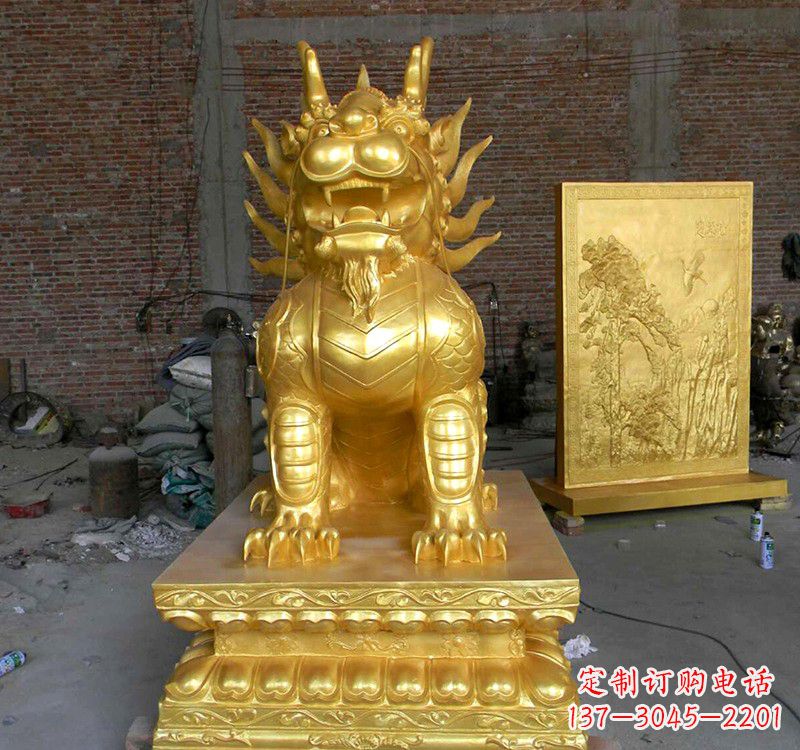 山西传统雅致,纳福麒麟铜雕精品