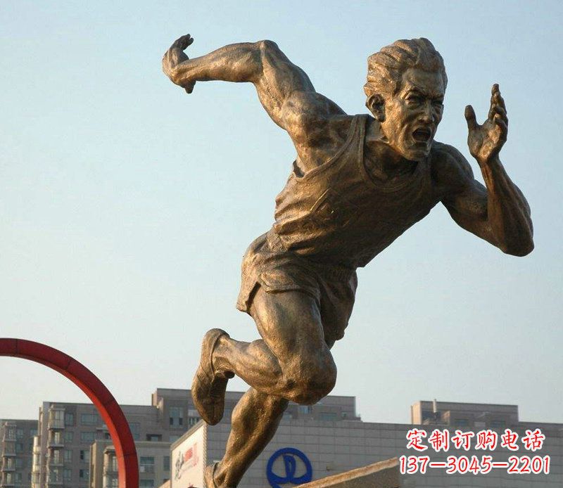 山西把运动热情融入铜雕-男人雕塑