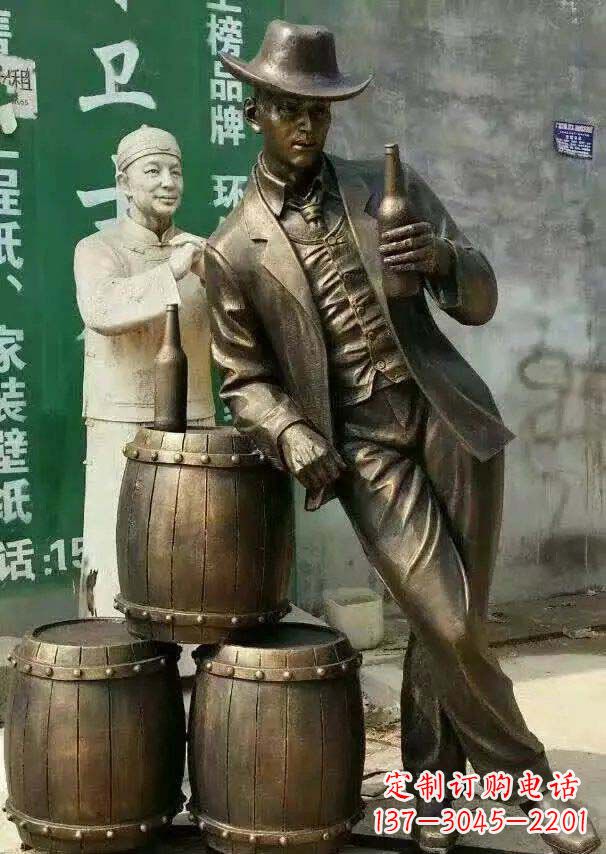 山西精美高雅的牛仔铜雕