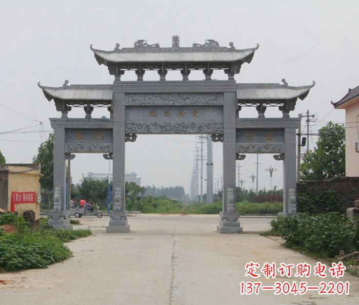 山西艺术雕塑牌坊精美装饰农村的美丽