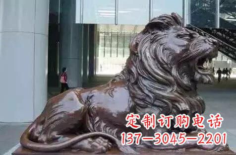 山西华丽铜雕狮子,风格独具特色