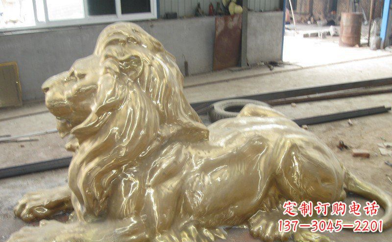山西高雅凝金,西洋狮子铜雕来自中领雕塑