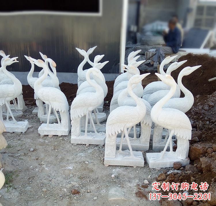 山西精美工艺,传统雕刻——仙鹤石塑