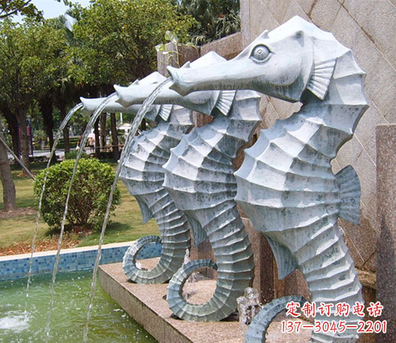 山西喷水海马石雕
