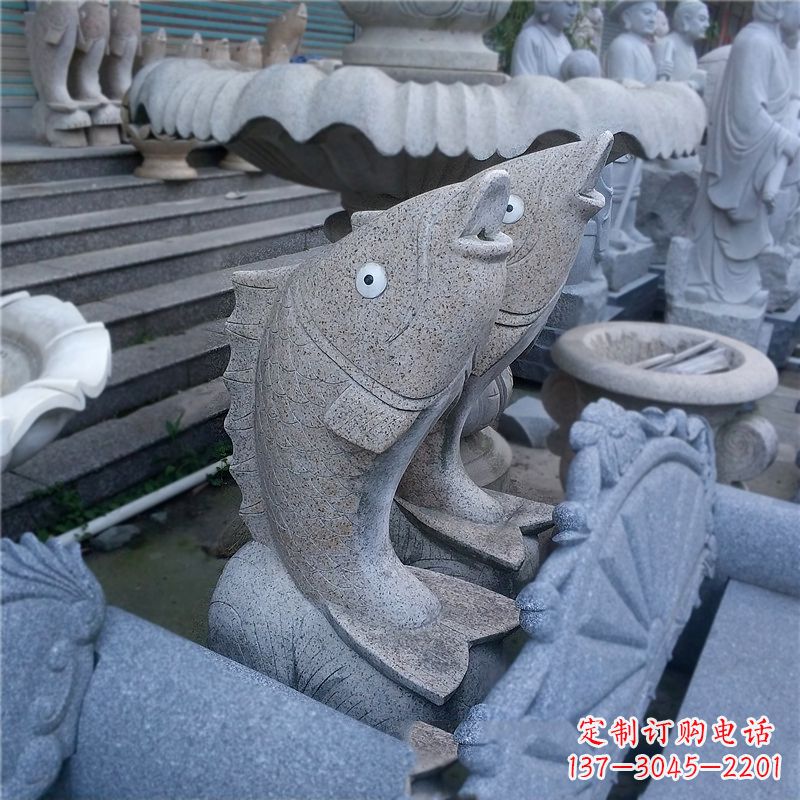 山西喷水鱼雕塑-园林水景动物喷泉