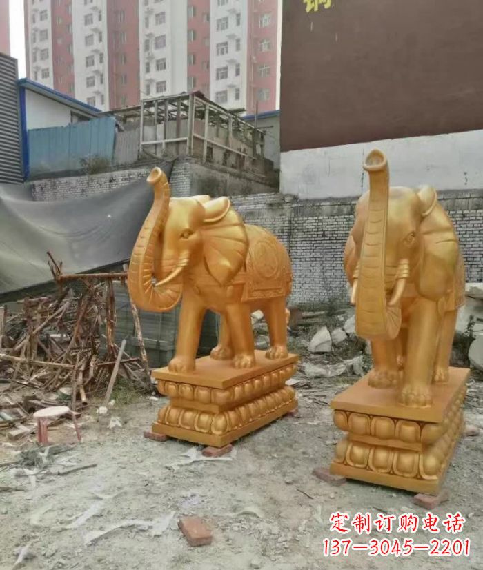 山西大象雕塑,传递招财福利