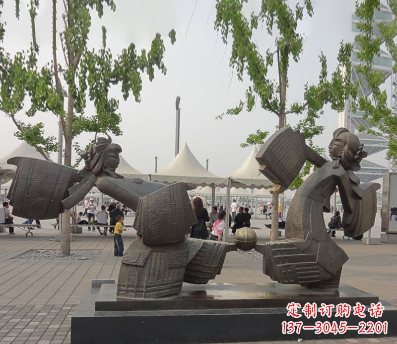山西艺术雕刻杰作——皮影戏铜雕