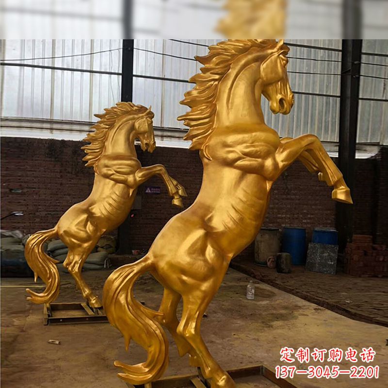 山西漆金马儿铜雕
