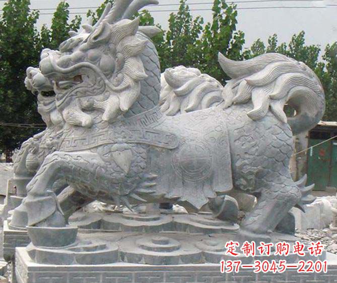 山西古典麒麟招财神兽石雕,传承古典非凡财富之美