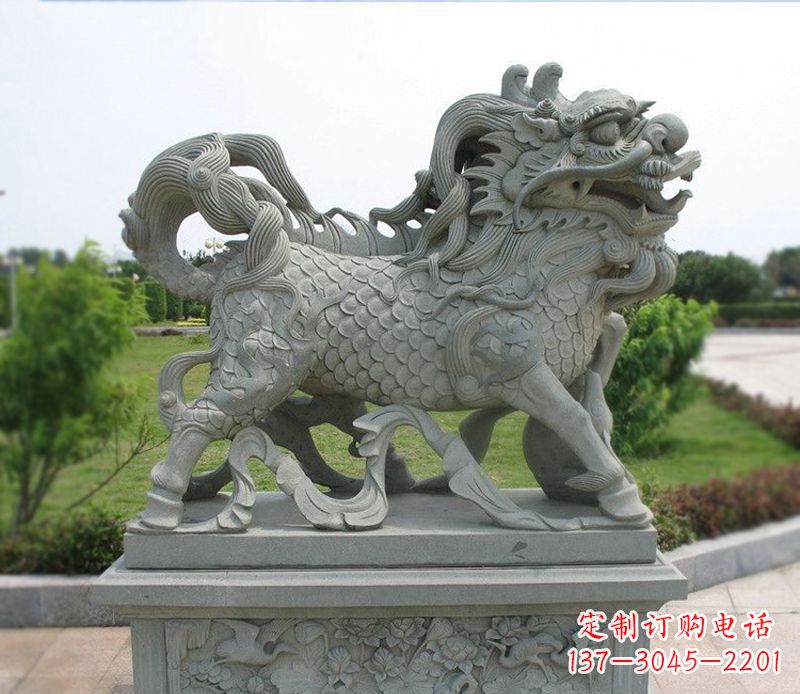 山西典雅经典,麒麟招财石雕把你的梦想变成现实