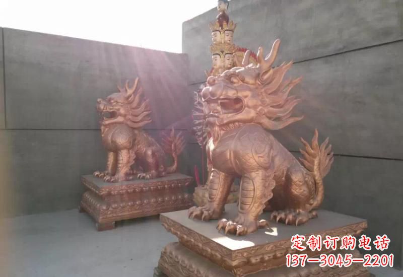 山西拥有传统文化魅力的麒麟铸铜雕塑