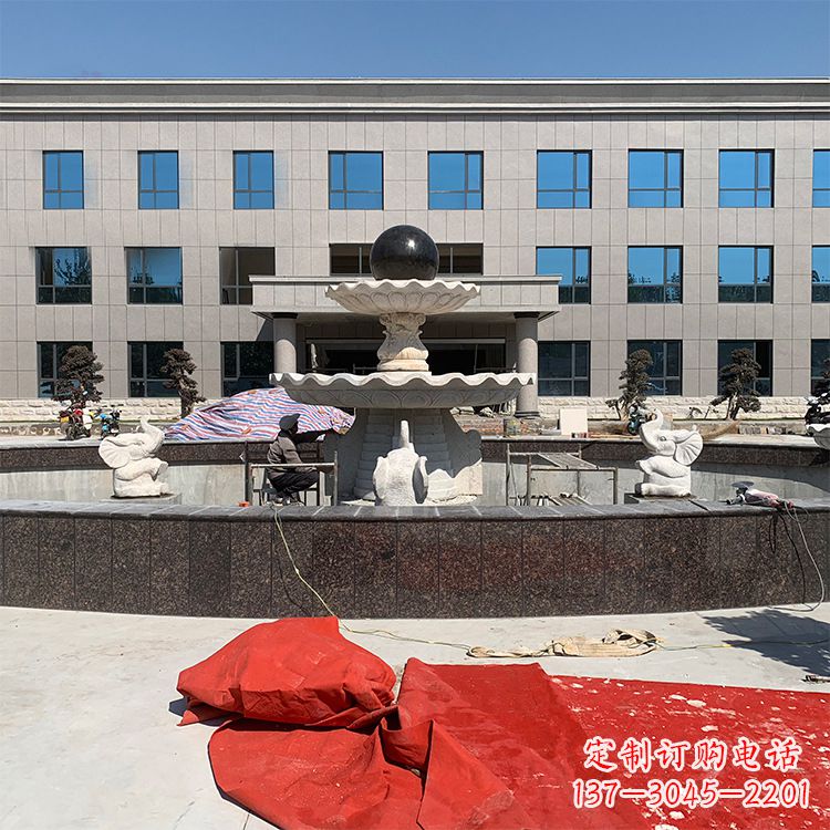 山西中领雕塑:招财石雕喷泉雕塑