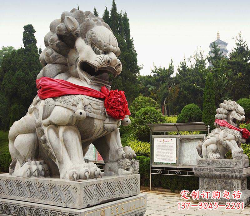 山西艺术精美大理石狮子雕塑