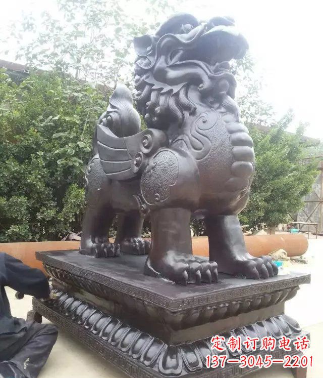 山西企业门口貔貅铜雕