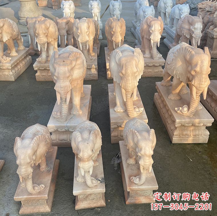山西翘鼻大象石雕,传承经典浓烈之美