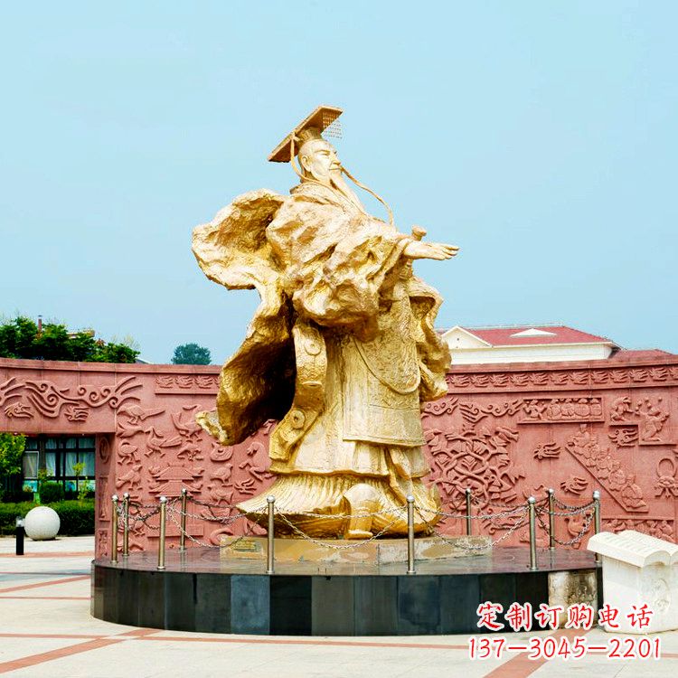 山西中领雕塑:秦始皇鎏金铜雕塑像
