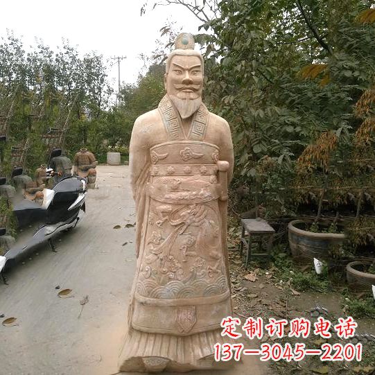 山西中领雕塑:以秦始皇晚霞红石雕像闻名