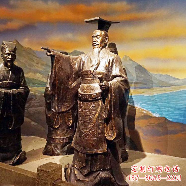 山西中领雕塑-精美秦始皇大型铜雕像