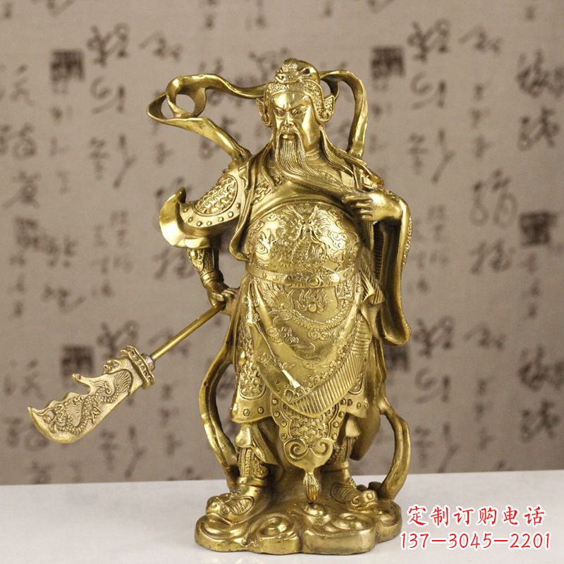 山西中领雕塑|关羽铜像:令人惊叹的纯黄铜武财神