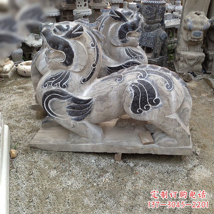 山西手工精雕青石貔貅雕塑