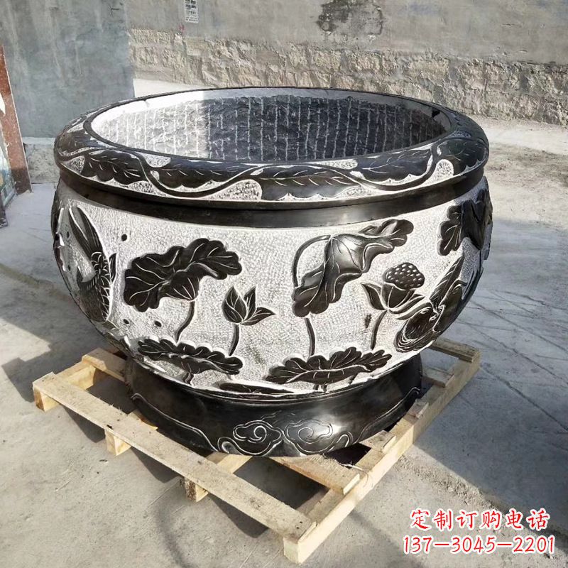山西欣赏古典韵味,青石仿古水缸雕塑尽显典雅