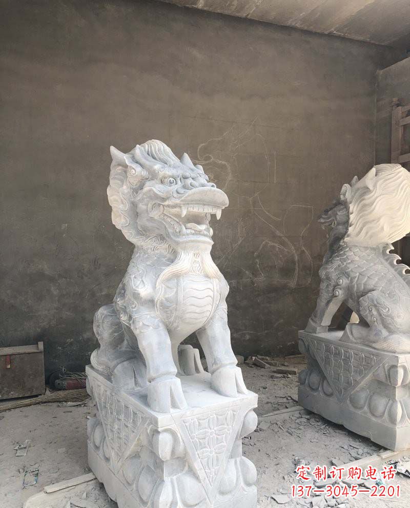 山西精致雕刻,青石仿古麒麟雕塑