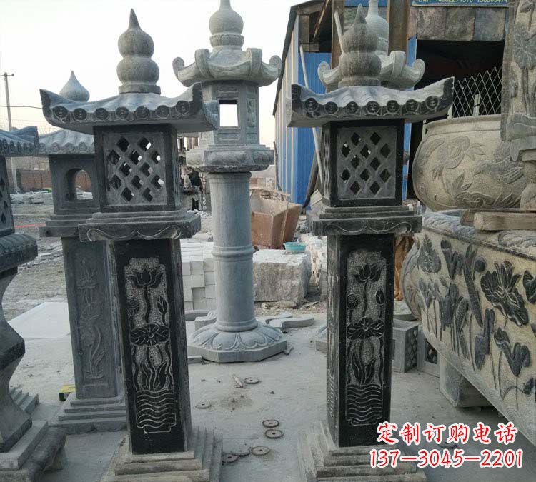 山西青石古代照明石灯雕塑,闪耀你的家园