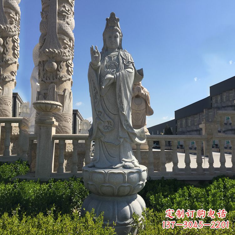 山西精美神圣的观音菩萨石雕塑