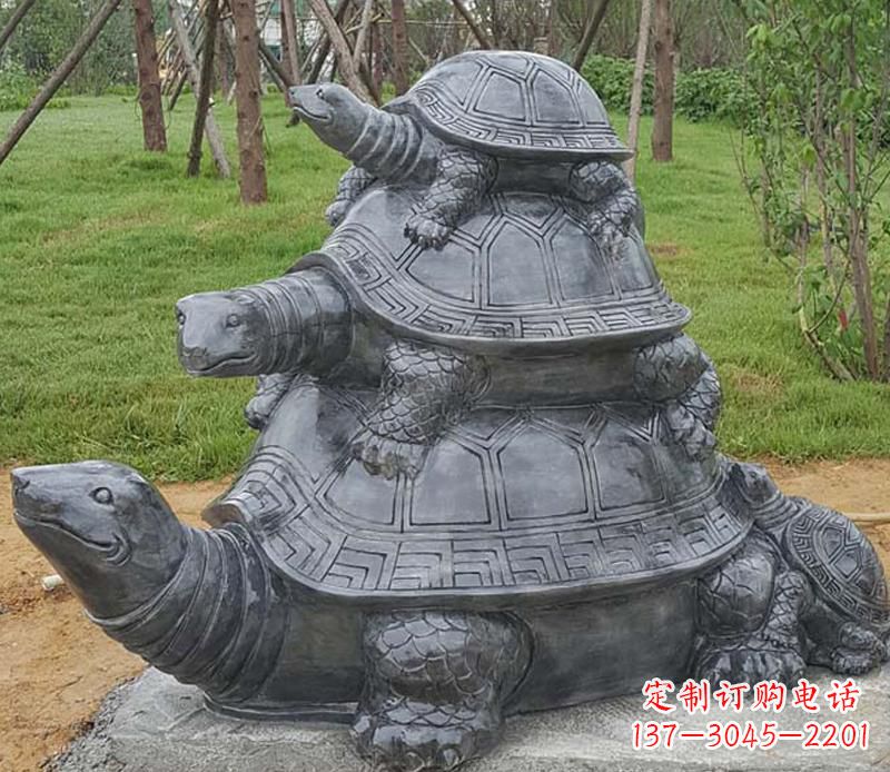 山西精美耐看的海龟母子雕塑
