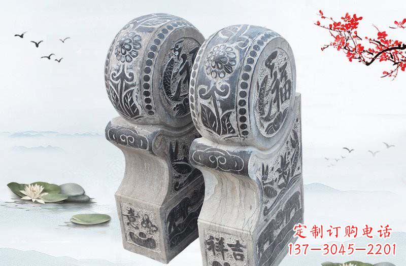 山西青石精美门墩雕塑,给您的家园以完美臻致