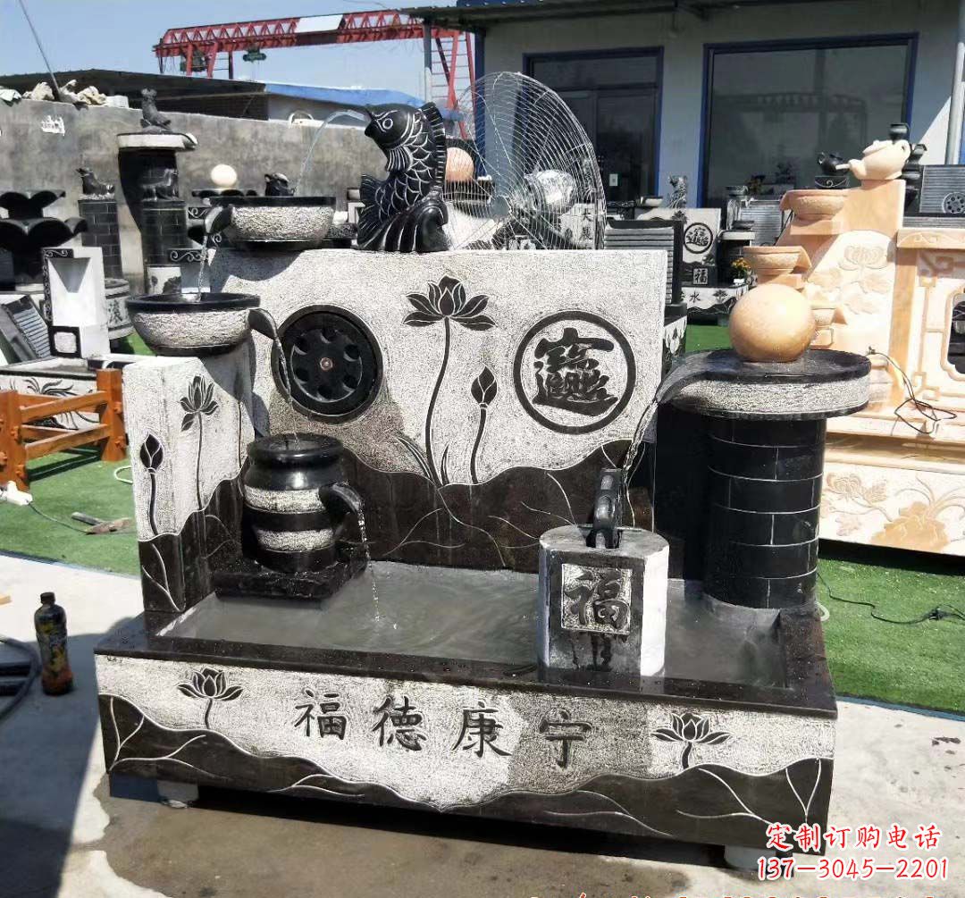 山西青石水池石雕——美丽水中景观