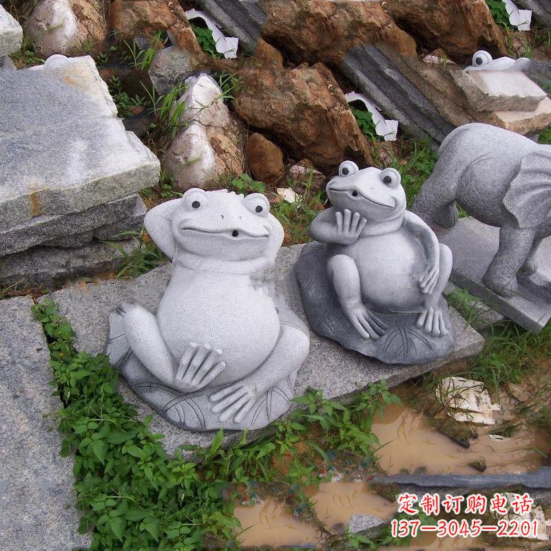 山西别具一格的青石青蛙喷水雕塑