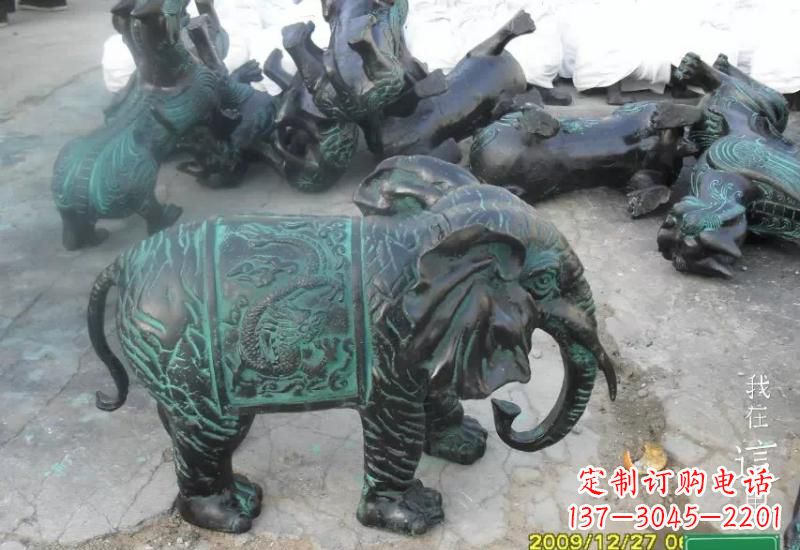 山西精美青铜大象雕塑,极致线条优雅