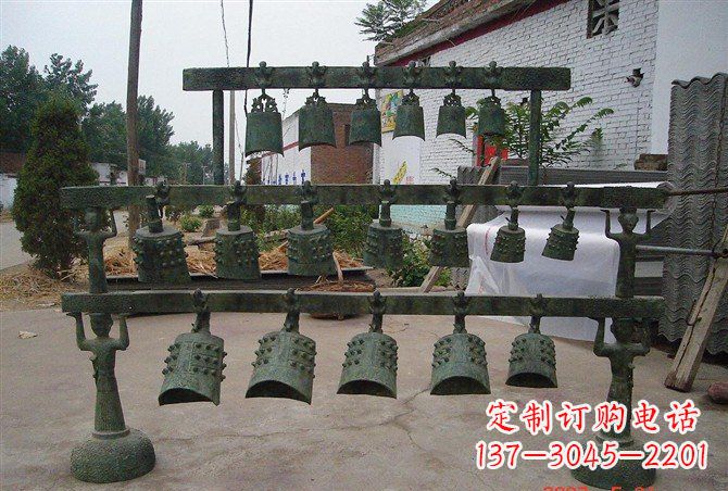 山西手工青铜编钟,给室内装饰增添仿古气息