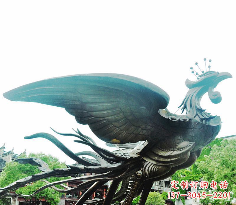 山西青铜凤凰雕塑,传承古典魅力