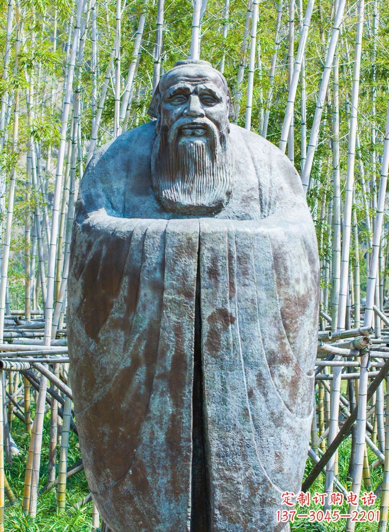 山西青铜孔子人像雕塑,真实还原历史智慧精神