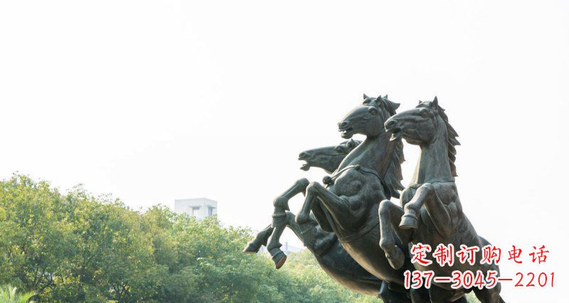 山西中领雕塑出品,精美青铜三匹马铜雕塑