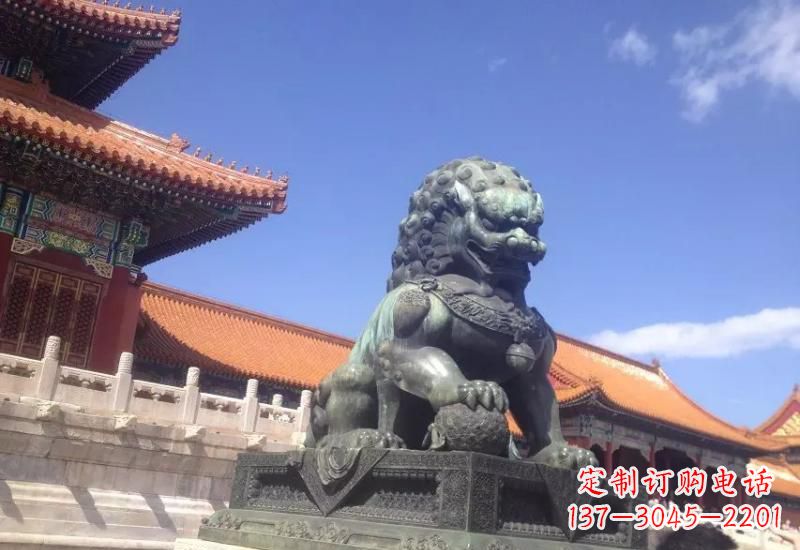 山西精致青铜狮子雕塑,表达荣耀之美