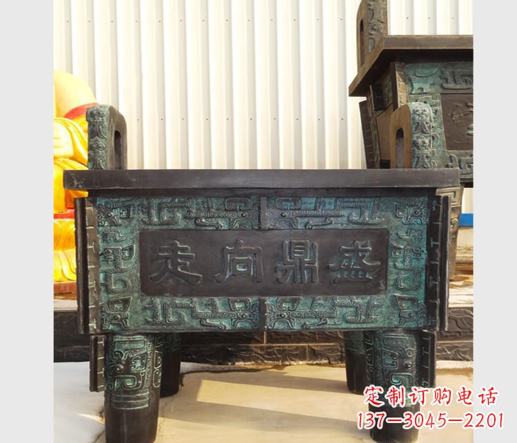 山西青铜香炉雕塑,传承中国文化