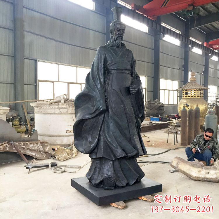 山西体现古典韵味,屈原铜雕塑!