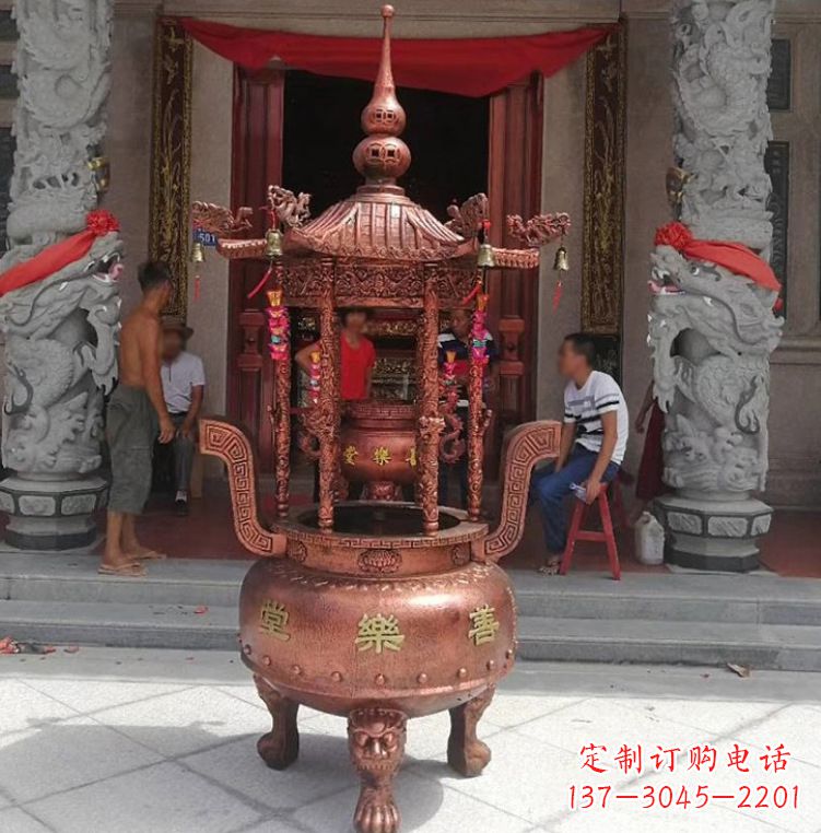 山西精致全铜小香炉雕塑