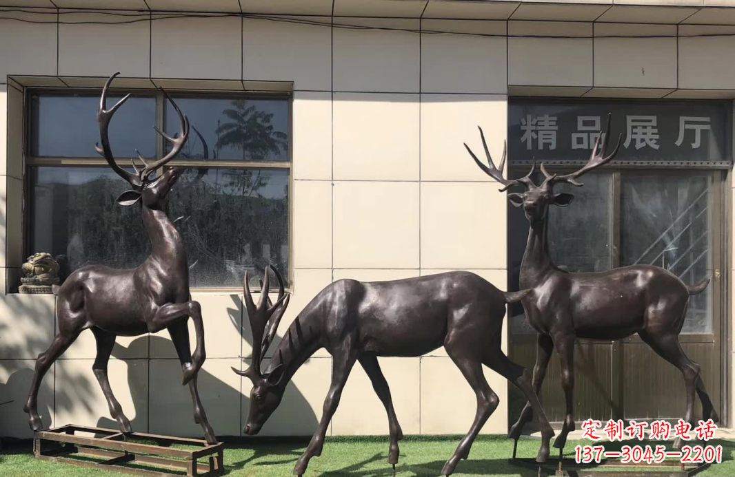 山西群鹿铜雕塑,艺术精雕细琢