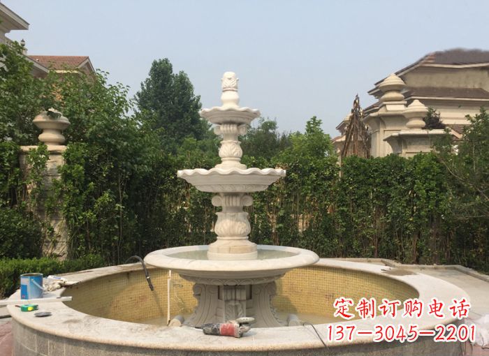 山西三层喷泉公园石雕--唤醒公园原始的气息