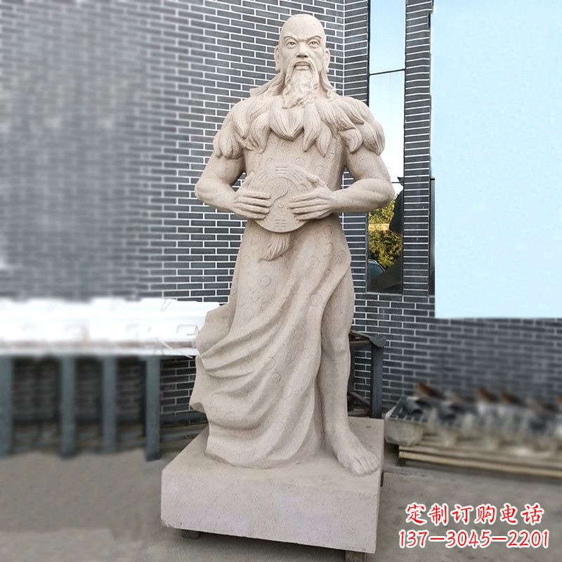 山西手工雕刻伏羲石雕塑像